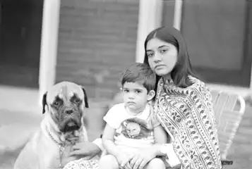 Maneka Gandhi and her son, Feroze Varun Gandhi, photographed two years after the death of her husband, Sanjay Gandhi