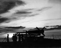 ISRO launching an early Nike-Apache Sounding Rocket from Thumba, Kerala
