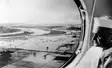 Prime Minister Lal Bahadur Shastri conducts an aerial inspection of flooded Najafgarh in New Delhi